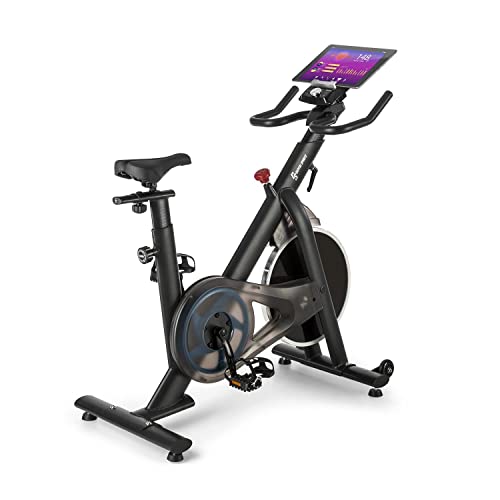 CAPITAL SPORTS Evo Race Indoor Bike Cardiobike Heimtrainer,Kinomap-App-Unterstützung via Bluetooth-Pulsgurt,Schwungmasse: 22 kg,MagResist System: stufenloser Magnet-Widerstand, silber
