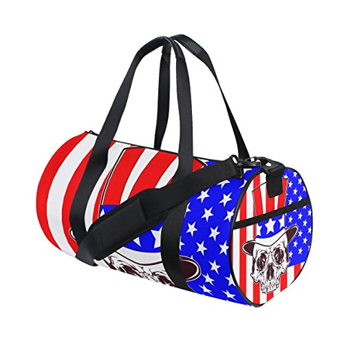 isaoa Turnbeutel Uncle Sam Flagge USA Sports Duffel Tasche für Damen und Herren