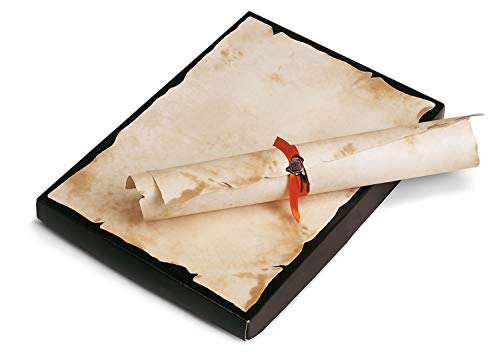Honsell 25511 Dokumentenpapier „Antik“, DIN A3, Urkundenpapier mit pergamentartiger Optik, 180 g/m², Packung mit 100 Blatt, für Urkunden, Einladungen, Speisekarten, uvm, weiß