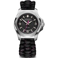 Victorinox I.N.O.X. V Damen Armbanduhr Swiss Made mit schwarzem Zifferblatt & schwarzem Paracord-Armband 241918