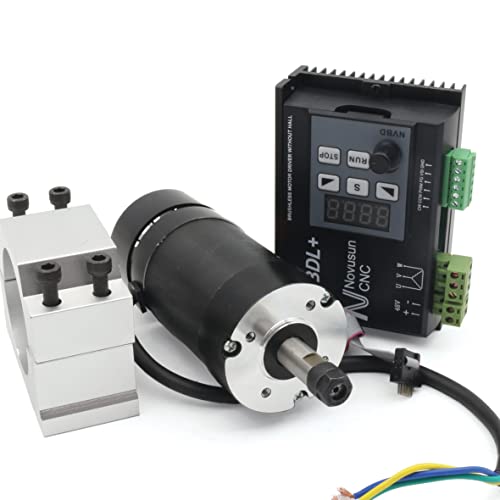 400 W CNC DC Air Cooled Spindel Motor ER8 nvbdl + 12000rpm Brushless Spindel Motor Kit + 600 W Brushless Motor Driver ohne Hall LCD Panel + 55 mm Halterung 【 für kleine und mittlere Verarbeitung 】