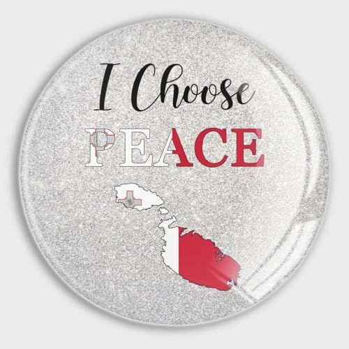Evans1nism Kühlschrankmagnete mit Malta-Flagge, Glas, niedliche Magnete "I Choice Peace", patriotische Flagge, Whiteboard, Tafelmagnete für Büro und Küche, 4 Stück, Klassenzimmer-Dekor