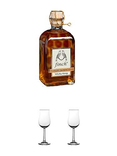 Finch Whisky HONIG LIKÖR 27% 0,5 Liter + Nosing Gläser Kelchglas Bugatti mit Eichstrich 2cl und 4cl 1 Stück + Nosing Gläser Kelchglas Bugatti mit Eichstrich 2cl und 4cl 1 Stück