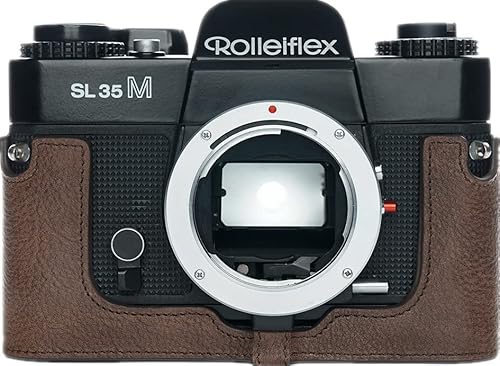 Zakao Schutzhülle für Rolleiflex SL35M, handgefertigt, echtes Leder, Halbkameratasche für Rolleiflex SL35M Filmkamera mit Handschlaufe (Kaffee)