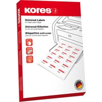 Kores Universal-Etiketten, 70 x 42,3 mm, gelb, 100 Blatt