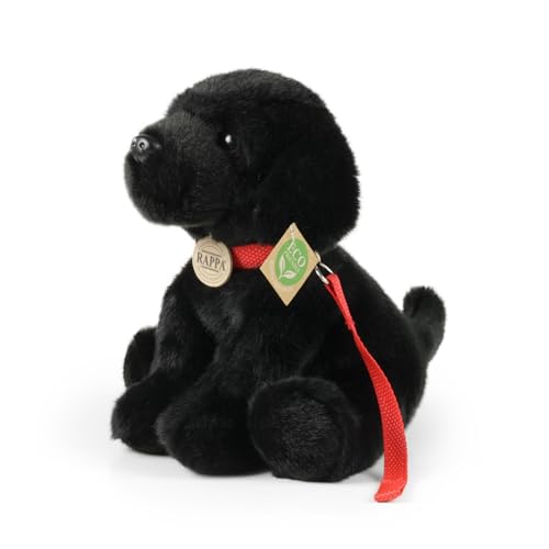 Teddys Rothenburg Kuscheltier Labrador + Leine sitzend schwarz 28 cm Plüschhund Plüschtier