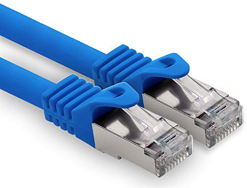50m - blau - 1 Stück CAT.7 Computer Ethernet Kabel Netzwerkkabel (Rohkabel) Patchkabel S-FTP LSZH PIMF 10GB s RJ45 Stecker Cat6a