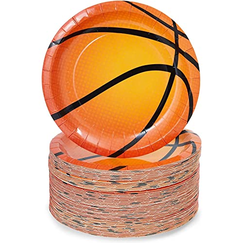 80 Stück Basketball-Pappteller für Sportpartys (17,8 cm)