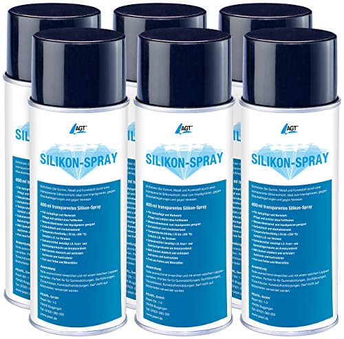 AGT Silikon Spray: 6er-Set Silikonspray, je 400 ml (Siliconespray, Silikon-Spray-Dose, Dichtung)
