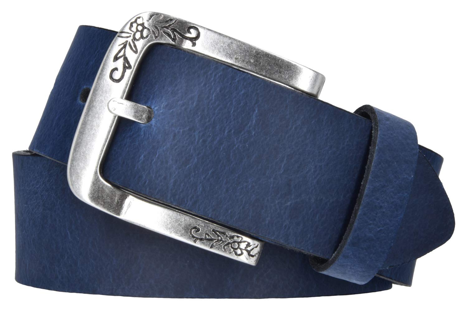 Mytem-Gear Damen Gürtel Leder Belt Ledergürtel Rindleder 40 mm Damengürtel kürzbar (110 cm, Blau)