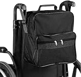 ZJWD Deluxe Rollstuhl-Tasche, Multifunktions-Rollstuhl-Tasche, Mobility Scooter Universal-Rucksack, Gepolsterte Hintere Multi-Pocket Hochwertige wasserdichte Aufbewahrung,Schwarz