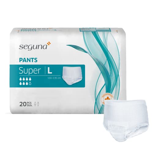SEGUNA Pants Super, Inkontinenz Pants, Windelhosen für Erwachsene, Frauen, Männer, Inkontinenzhosen bei Blasenschwäche (L (Beutel 20 Stück))