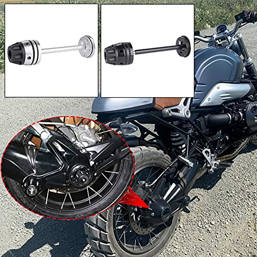 XX eCommerce Motorrad R1250GS hinten Refit Rad Gabel Achse Sliders Cap Pad Crash Protector for B-M-W R1200GS 2007-2012 RnineT 2014-2018 (Schwarz)
