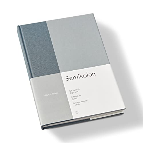 Semikolon (368739) Notizbuch A5 Natural Affair dotted Sea Saltmit Bucheineneinband, 172 FSC-zertifizierte Seiten Elafin-Papier und Lesezeichen