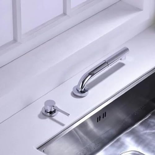 Wasserhahn Küche Vorfenster Küchenarmatur Doppelloch Einzelgriff Ausziehbar Messing Küchenarmatur-Chrom