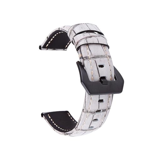 BOLEXA uhr Lederarmband Echtleder-Armbänder, 20 mm, 22 mm, 24 mm, 26 mm, klassisches Retro-Armband, Uhrenarmband-Zubehör (Color : grau, Size : 20mm)