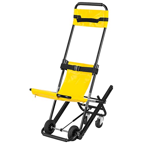 [LOSCHEN]Gelbe manuelle Lift Treppenstuhl, tragbare Faltung Treppenstuhl für den täglichen Transfer, eine Person kann ältere Mobilität unterstützen, hält 350 Pfund