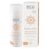 eco cosmetics Bio CC Cream, Tagescreme getönt hell mit OPC, Q10 und Hyaluronsäure, vegane Anti Faltencreme, LSF 30, 1x 50ml
