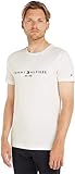Tommy Hilfiger Herren T-Shirt Kurzarm Core Tommy Logo Rundhalsausschnitt, Weiß (Snow White), S