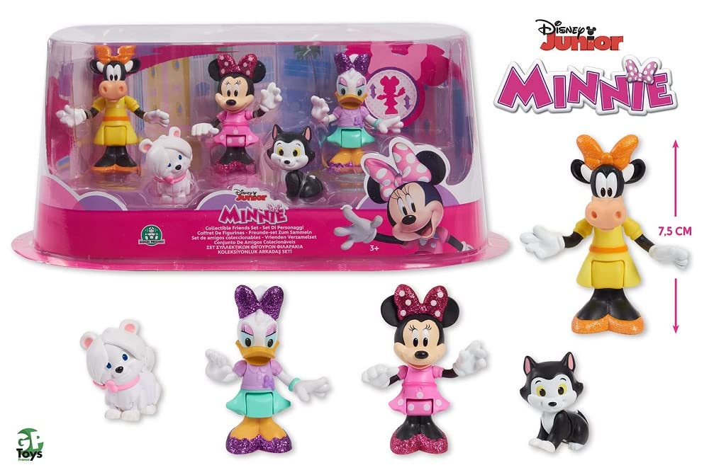 Disney Minnie Set mit 5 Figuren, 7,5 cm, beweglich, 5 Figuren zum Sammeln, Spielzeug für Kinder ab 3 Jahren, Giochi Presziosi, MCN19