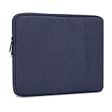 Cadorabo Notebook Computer Tasche mit Samt-Innenfutter und Fach mit Anti-Kratz Reißverschluss 15.6-Zoll, Dunkel Blau