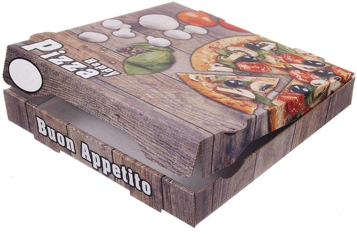 TOP Marques Collectibles 100 Pizzakartons Pizzaboxen braun NYC New York 4,2cm hoch Piccante Verschiedene Größen zur Auswahl (20x20x4.2cm)
