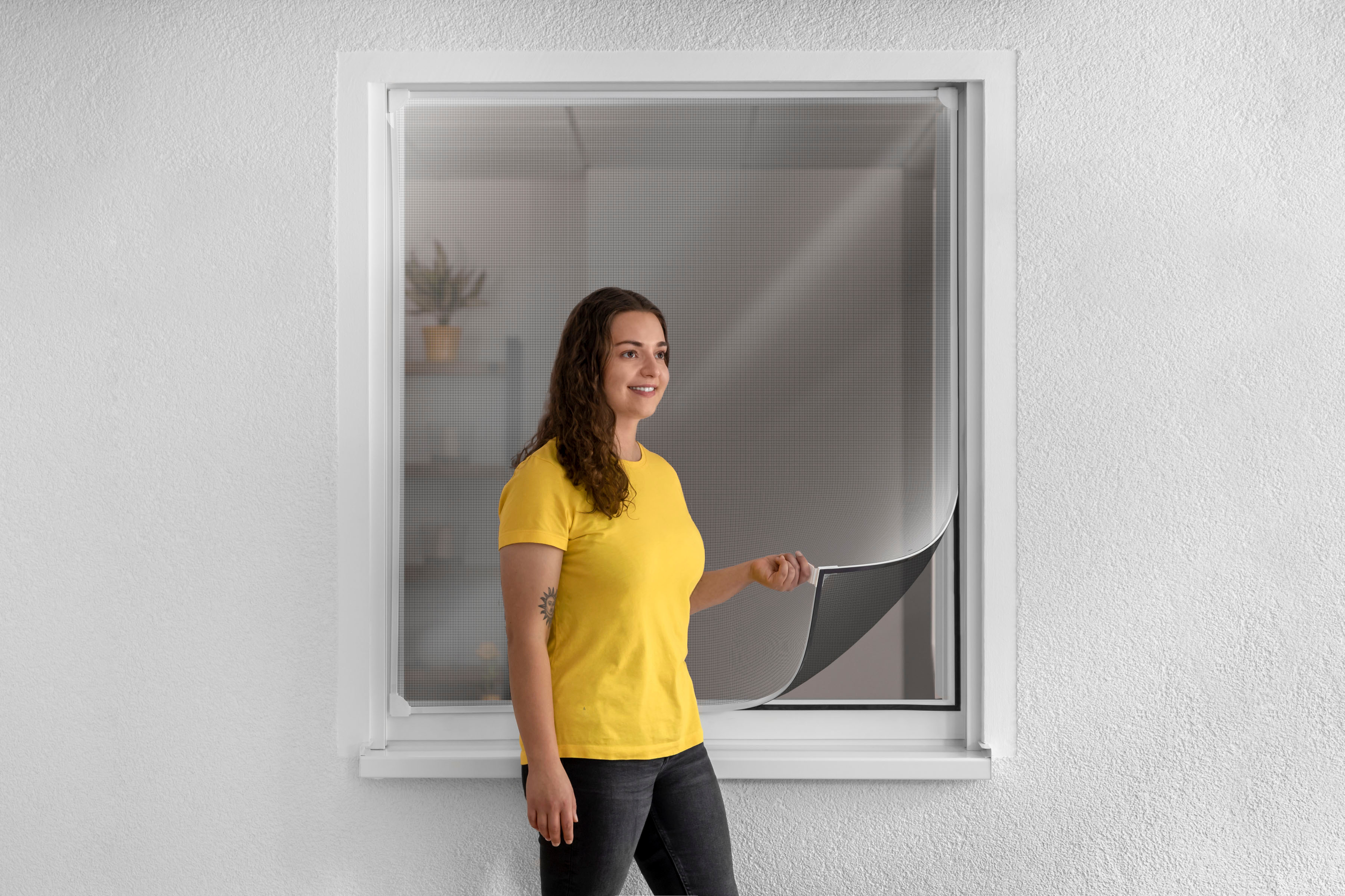 SCHELLENBERG Insektenschutz-Fensterrahmen "Magnetrahmen mit reflektierendem Gewebe für Fenster"