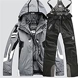 Herren Skibekleidung Anzug Warme Skibekleidung Jacke Und Hose Winddichte Wasserdichte Jacke Ski Snowboardhose Outdoor Warme Kleidung,C,XL