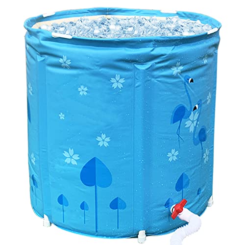 Tragbare Badewanne,75 cm Faltbare freistehende Badewanne für Erwachsene,Einsetzbar in Therme oder Wanne Mit Eis,Voll Verdickter Wärmedämmschaum(Blau)