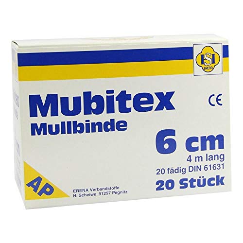 MUBITEX Mullbinden 6 cm ohne Cello 20 St