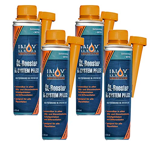 INOX® Öl Booster, Öl Systempflege Additiv für KFZ - 4 x 250 ml