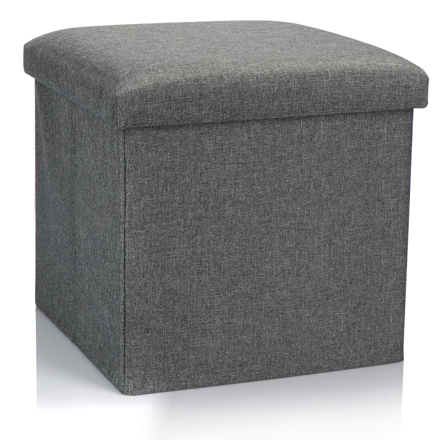 com-four® Faltbarer Hocker - Sitzhocker mit Stauraum - Aufbewahrungsbox zum Sitzen - 40 L (01 Stück - grau)