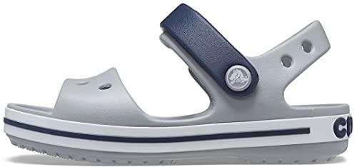 crocs Crocband Kids' Sandal, Light Grey/Navy, 34 EU