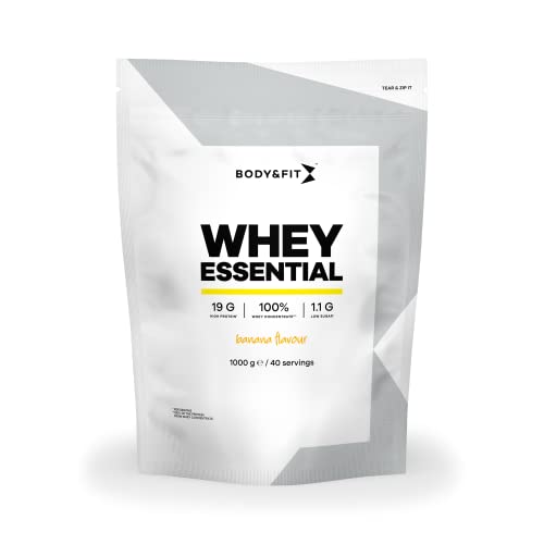 Body&Fit Whey Essential Banane für Muskelaufbau und Muskelregeneration - Whey Protein (1000 Gramm)