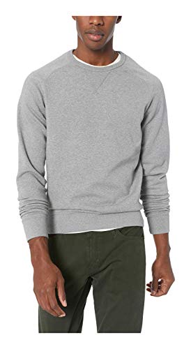 Goodthreads Herren Fleecesweatshirt mit Rundhalsausschnitt, Grau Meliert, XL Tall