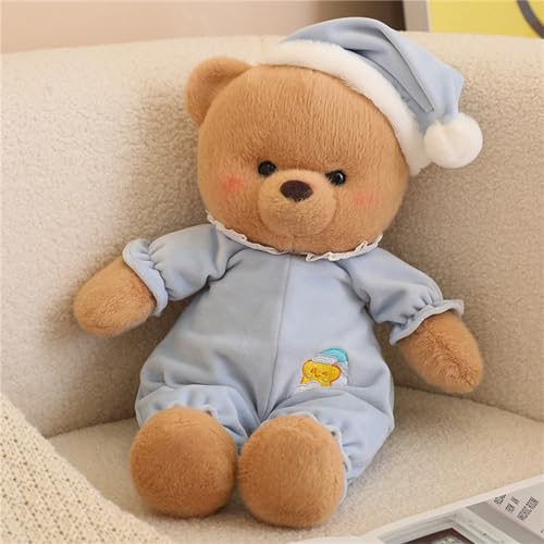 CULASIGN Teddybär Stofftier Plüsch, 40cm Teddybär Plüschtier Kuscheltier Beruhigung Bär Gute Nacht Kissen Geschenk Dekokissen für Weihnachten Valentinstag Geburtstag (Blau)