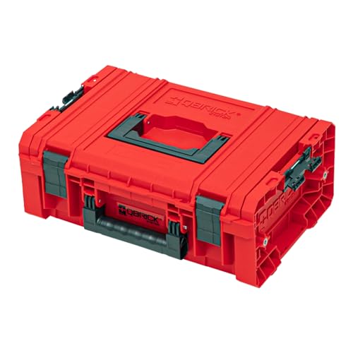 Qbrick System Pro Technician Case 2.0 Red Ultra HD Werkzeugkoffer Werkzeugkasten Werkzeugbox aus Kunstoff Werkzeugkiste mit Klemmverschlüssen Toolbox Organizer Für Werkstatt Rot 45 x 33,2 x 17,1 cm