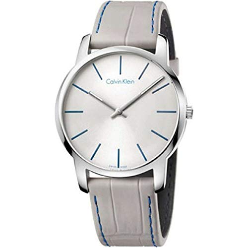 Calvin Klein Unisex Erwachsene Analog Quarz Uhr mit Leder Armband K2G211Q4