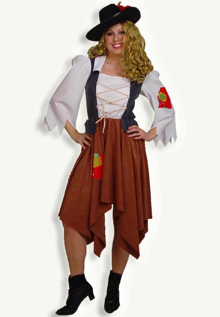 Damenkostüm Räuberbraut Räubertochter einteiliges Kleid für Frauen Fasching Karneval Halloween Gr 38-46 (40)