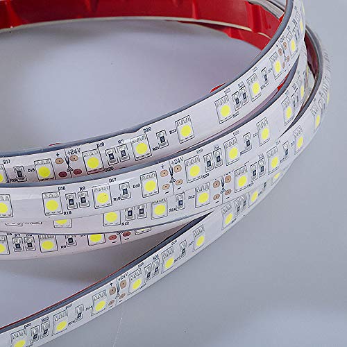 Mextronic LED Streifen LED Band LED Strip 5050 Kaltweiß (6000k) 72W 500CM 24V IP67