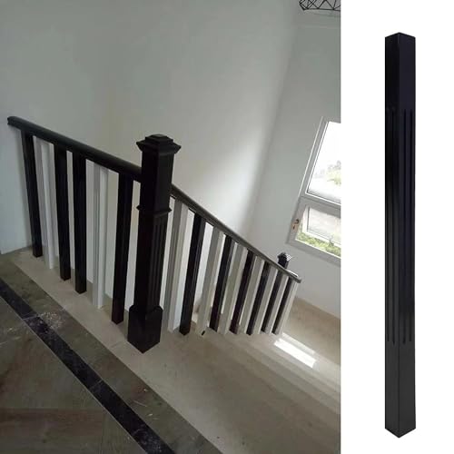 QIANMEI Baluster für Innentreppen Treppenspindel for Treppeninnenräume, 95 cm Hoher Holztreppengeländer-Säulenpfosten for Den Treppenumbau, 1/3/4/10/15/20er-Packung (Size : Black 10Packs)