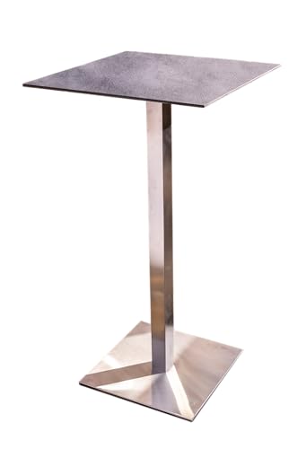 Ondis24 Stehtisch Gartentisch Bistrotisch Bartisch 59 x 110 (H) cm Edelstahlgestell HPL Tischplatte für In- & Outdoor Empfangstisch