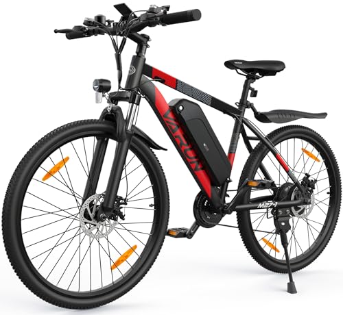 VARUN E-Bike 27.5" E-Mountainbike mit Abnehmbarer 48V 13Ah Akku 250W Motor 25km/h und Shimano 21-Gang Elektrofahrrad Ausdauer 55-100km Herren und Damen (Rot)