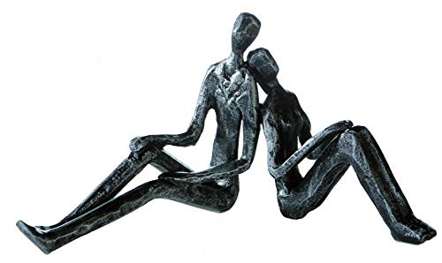Casablanca 74605 Design Skulptur - Dekofigur - "Dreaming" - träumendes Paar - Eisen silber 20 x 10,5 x 7 cm