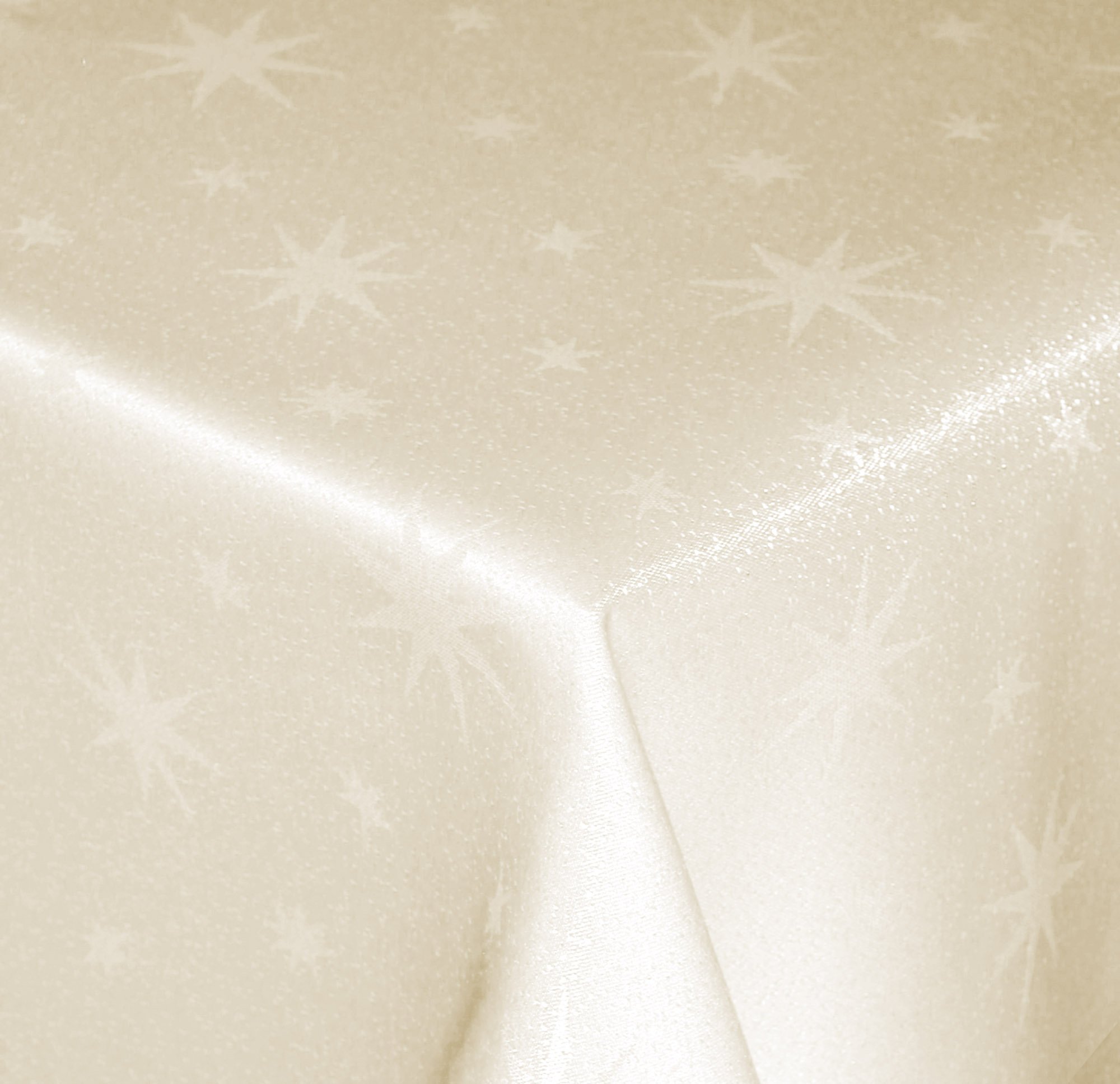 Tischdecke Weihnachten 130 x 220 cm Creme Rechteckig Weihnachtstischdecken Lurex Sterne bügelfrei knitterfrei Tischdecken Advent Weihnachtsdeko Tischdeko Herbst