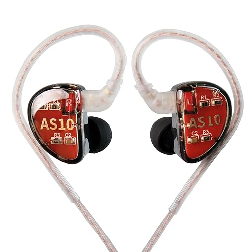 KZ AS10 Pure 5 Balanced Armature 5BA Kopfhörer, Musiker in Ear Monitor Kopfhörer High Fidelity HiFi Headset (mit Mikrofon, schwarz)