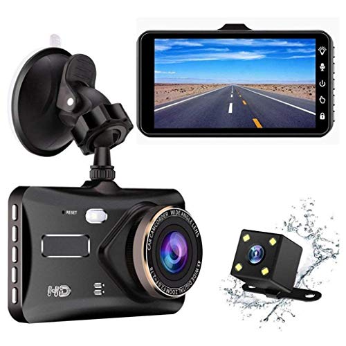 YLCCC Autokamera Doppel-Objektiv-Schlag-Nocken Für Auto 4.0 Zoll IPS-HD-Touch-Screen-Weitwinkel Parken-Monitor-Auto-Fahrenrecorder-Nachtsicht-Parken-Monitor G-Sensor WDR