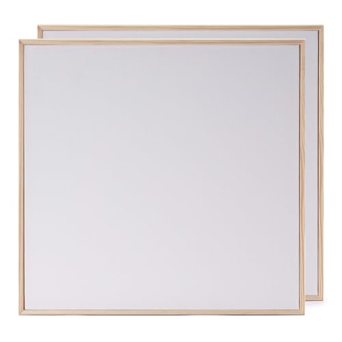 ARTIKUM 2X bespannter Malkarton 60x60cm | Baumwolle, Pinienholz | Malfertige Canvas Panels mit Schattenfugenrahmen, Leinwandkarton mit Rahmen Set