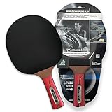 Donic-Schildkröt Premium Tischtennisschläger Waldner 1000, ITTF Belag, Schwarz/Rot, 751801