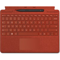 Microsoft Surface Pro Signature Keyboard - Tastatur - mit Touchpad, Beschleunigungsmesser, Surface Slim Pen 2 Ablage- und Ladeschale - QWERTZ - Deutsch - Poppy Red - mit Slim Pen 2 - für Surface Pro 8, Pro X